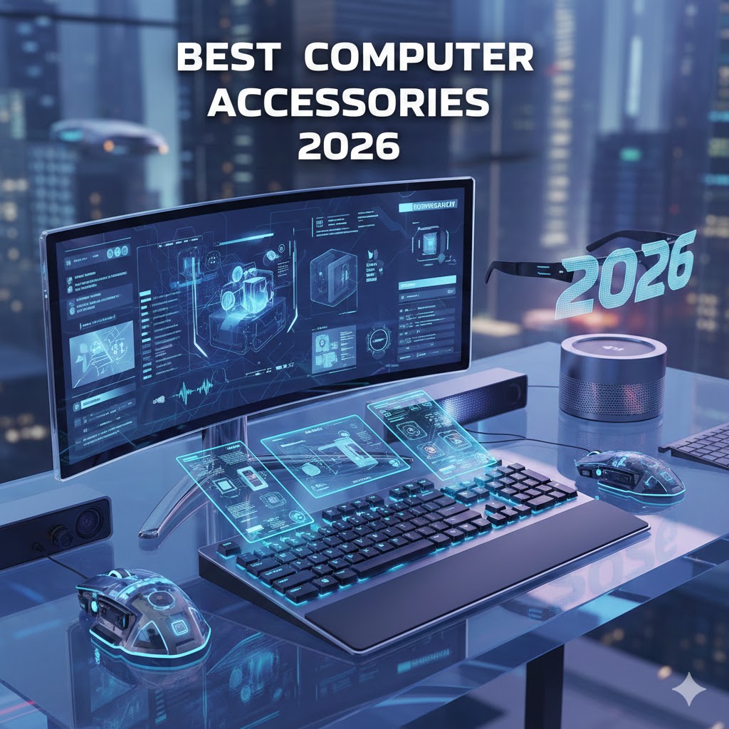 Best computer accessories 2026 including keyboards, mice, monitors, webcams, and docking stations for productivity and gaming