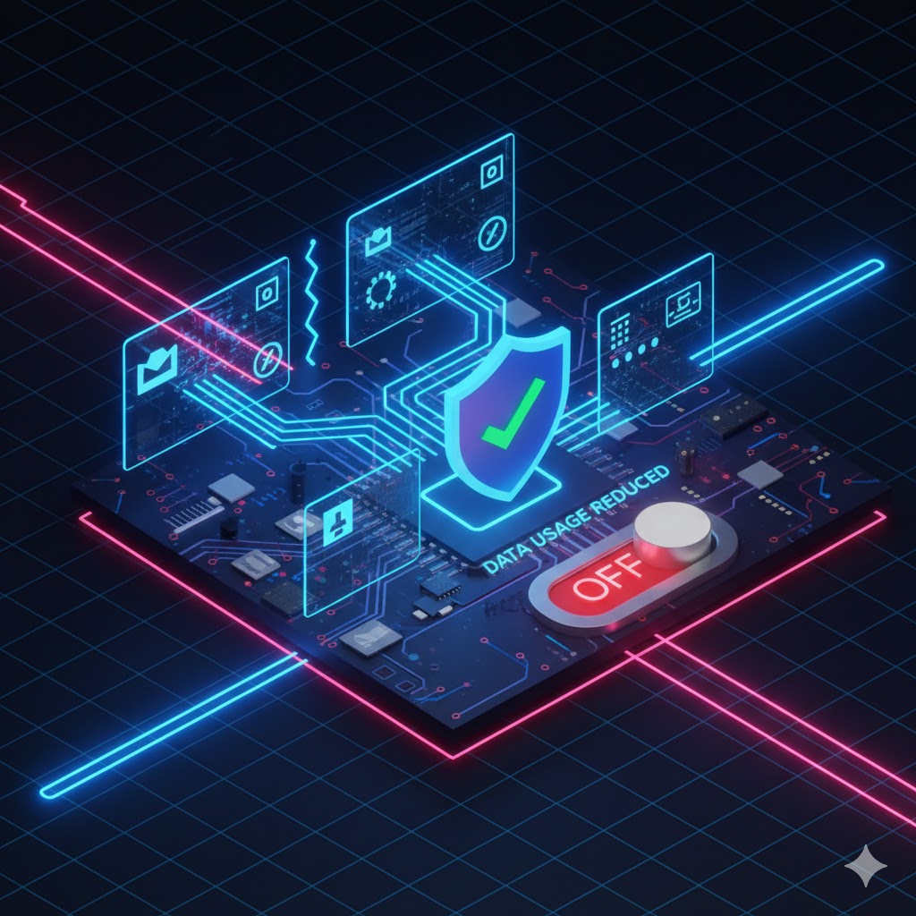 Turning off background apps to reduce data usage.