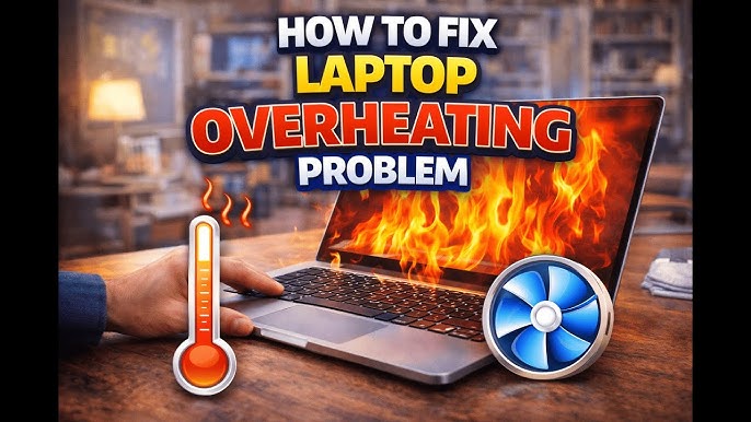 Step by step methods showing how to fix laptop overheating problem and restore normal performance