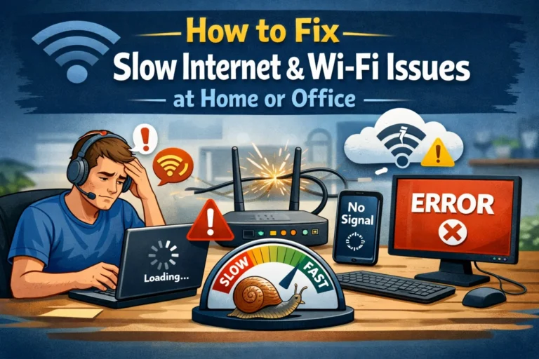 troubleshooting slow WiFi at home on router, laptop, and smartphone