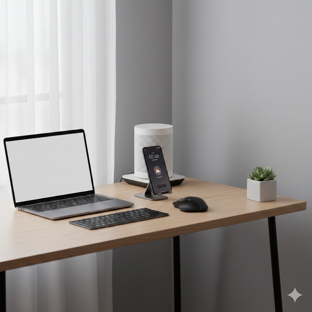 “Modern tech workspace with laptop, smartphone, and networking devices representing iTechModern technology reviews