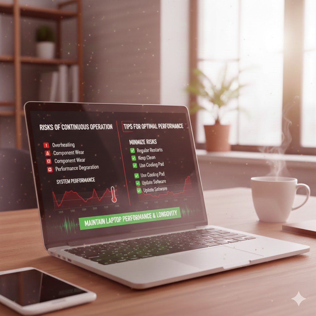 Tips to maintain laptop performance while minimizing risks from continuous operation