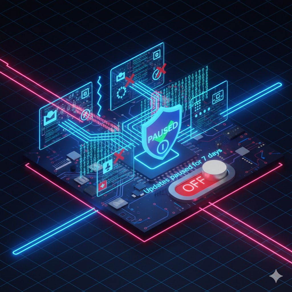 Pausing Windows updates temporarily to lower  internet  conmsuption.