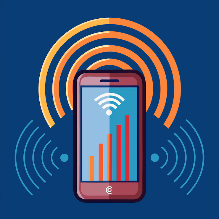 phone slow internet problem full signal bars illustration