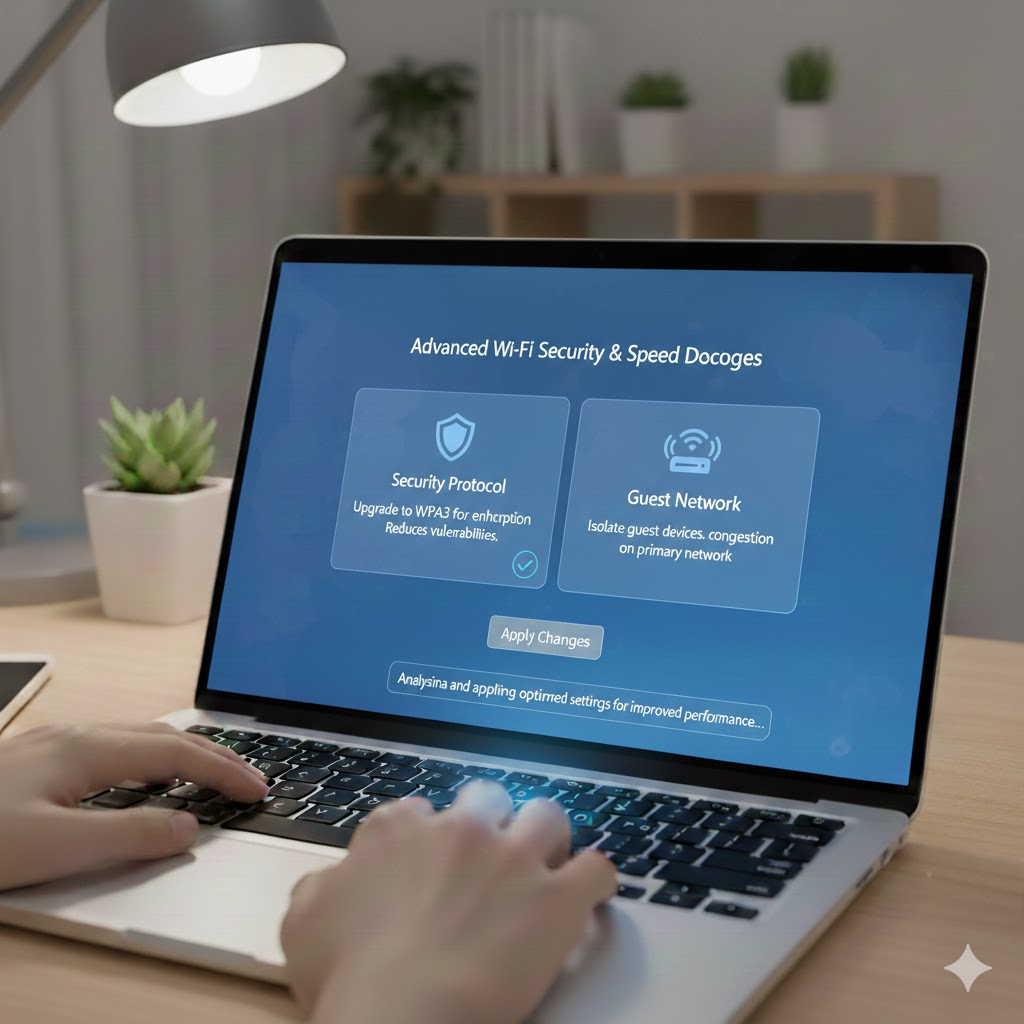 Adjusting router settings to improve laptop Wi-Fi speed