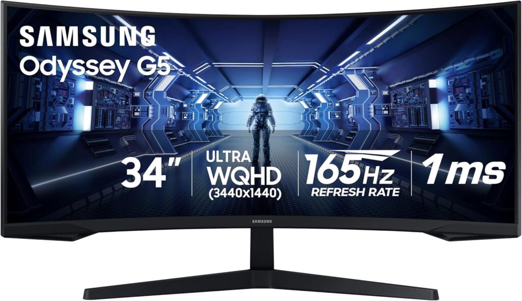 Samsung Odyssey G5 27 inch curved gaming monitor with 144Hz refresh rate for immersive gameplay; Best External Monitors for Laptops
