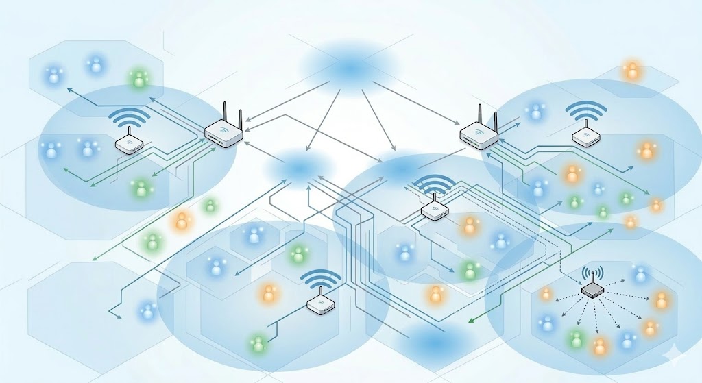 Router connected to network switch in a small office network setup