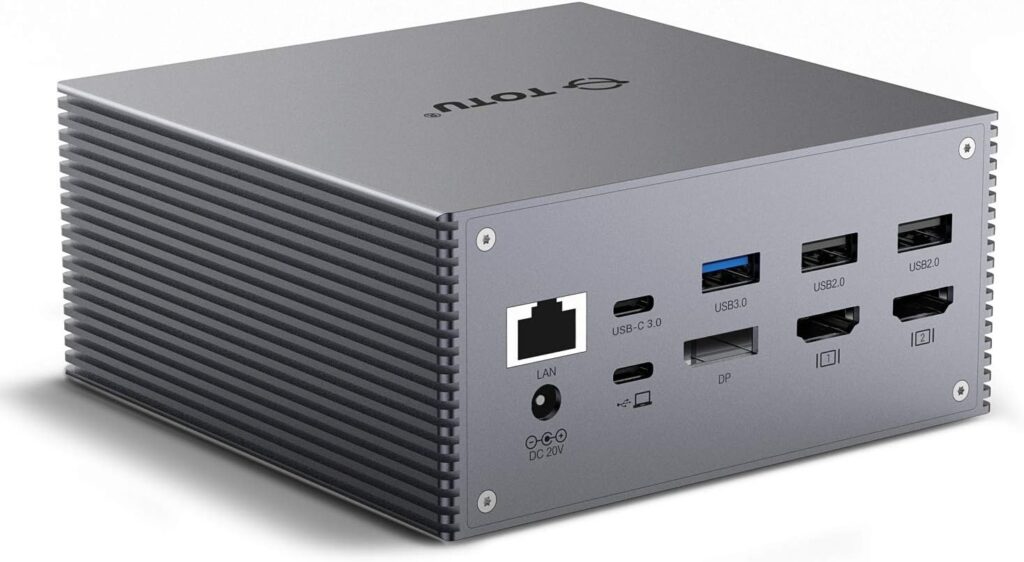 TOTU USB-C docking station compatible with MacBook and laptops with dual monitor support