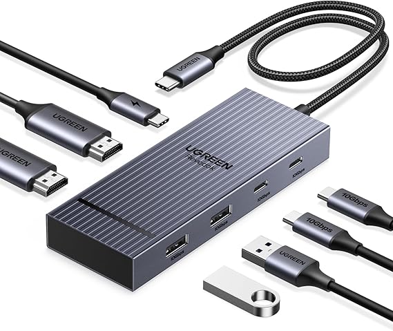UGREEN USB-C docking station compact design with HDMI and USB connectivity for laptops